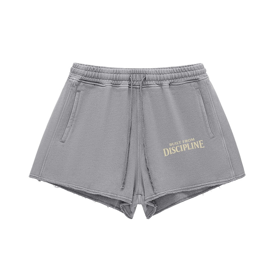 Thumbnail: Snow Washed Raw Edge Drawstring Shorts