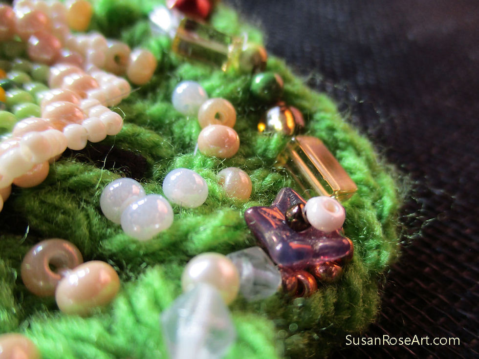 Thumbnail: Gorgeous Garden Bead and Crochet Brooch