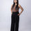 Thumbnail: Black Straight Fit Pleated Trousers