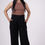 Thumbnail: Black Straight Fit Pleated Trousers