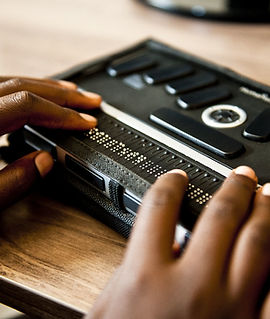 Person using a braille display