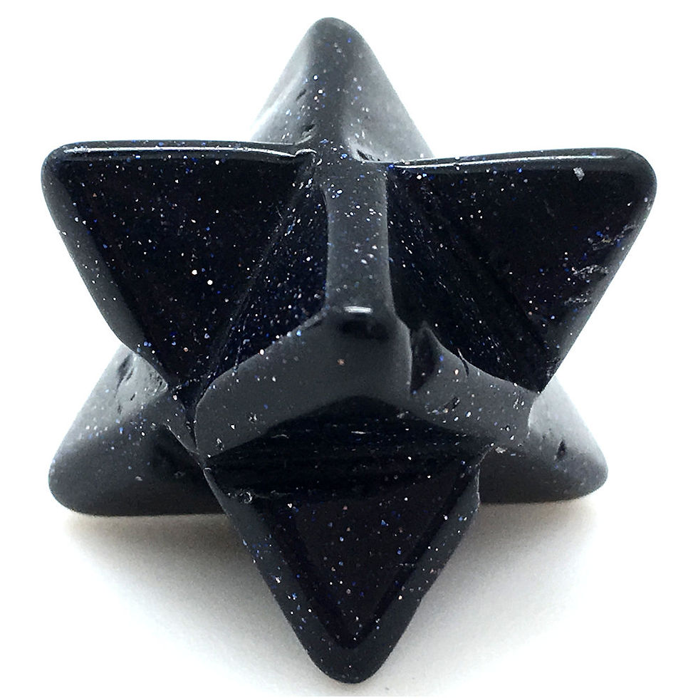 Thumbnail: Blue Goldstone Merkaba • 28x18mm