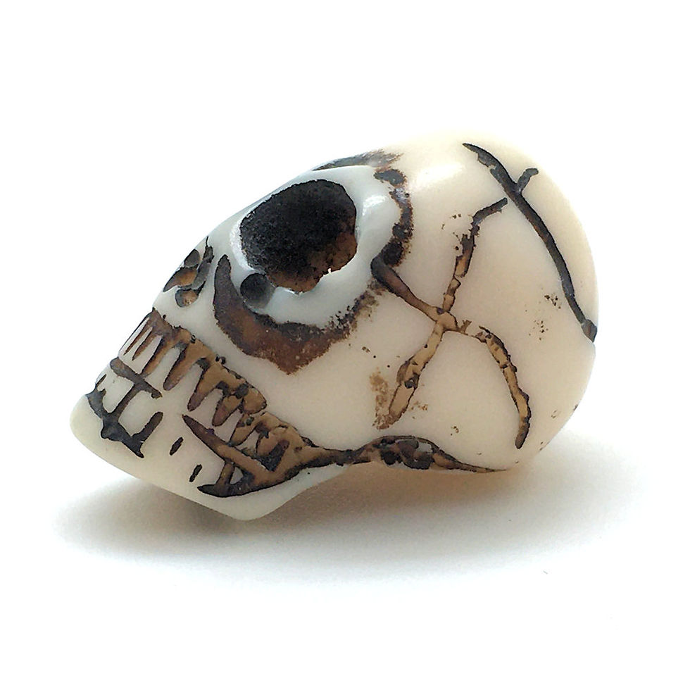 Thumbnail: Acrylic Skull Bead • 33x22x20mm • Ivory (1) • 196100ACR-3322-IVORY | Smoky Mountain Beads