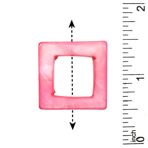 183100MoP-4BF-F2525PNK • Mother-of-Pearl Flat Square Bead Frame • 25x25mm | SmokyMountainBeads.com