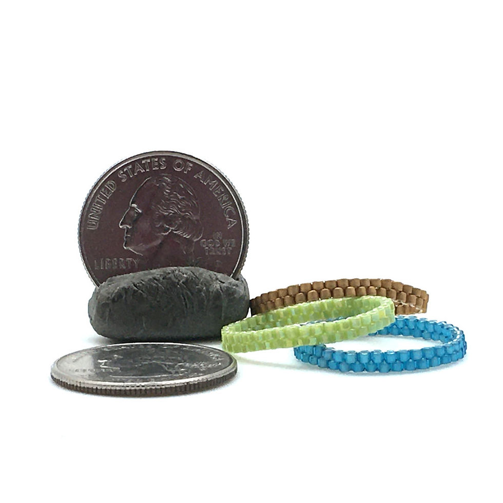 Thumbnail: Stacker Ring Set  • Hand-Stitched • Size 9 • RG01P-CS-STACK9 | SmokyMountainBeads.com