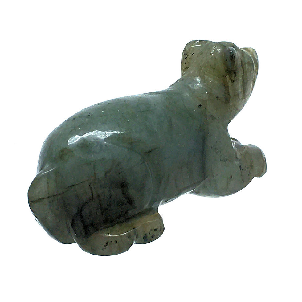 Thumbnail: Labradorite Duck • 35.9 grams ~ 55x23x26mm • 87100DOG-LAB-35-9 | SmokyMountainBeads.com