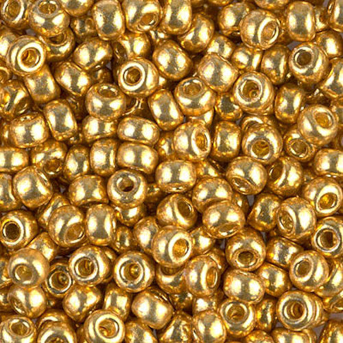 6-4202 Duracoat Galvanized Gold 6/0 Miyuki Seed Beads | SmokyMountainBeads.com