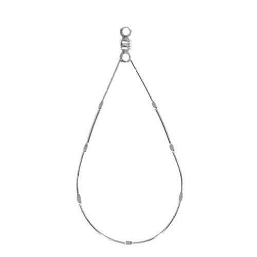 77-4218-SPSStl • Beading Teardrop Hoop • 2-Loop • Silver-Plated Stainless • 42x18mm | SmokyMountainBeads.com