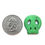 Thumbnail: Magnesite Skull Bead • Green • 23x21x4mm (1) • SKULL23-GR | SmokyMountainBeads.com