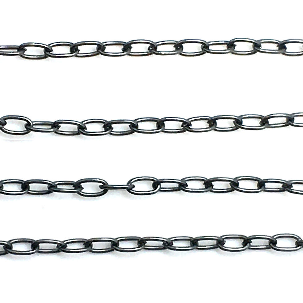 Thumbnail: Cable Chain • Oval • Gunmetal • 6.5x3.7x0.8mm • 36-C-7408-13 | SmokyMountainBeads.com