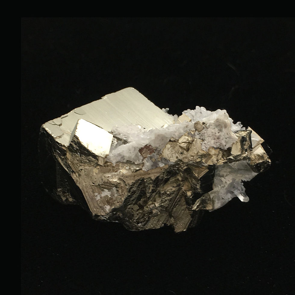 Thumbnail: Cubic Pyrite Quartz Points Druzy • Peru • 65.0 grams ~ 53x33x30mm