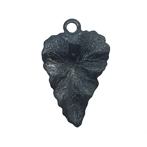 Charm • Woodland Leaf • 15x9mm • Gunmetal Brass • V2637-1509-13 | SmokyMountainBeads.com