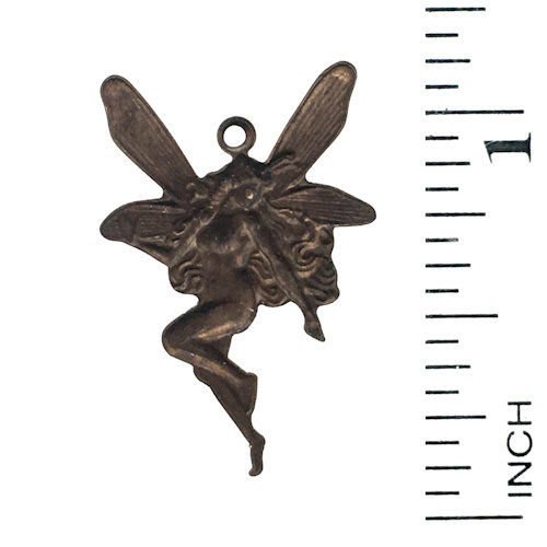 Charm • Whimsical Fairy • 25x17mm • Brass • V2687-2517-20 | SmokyMountainBeads.com