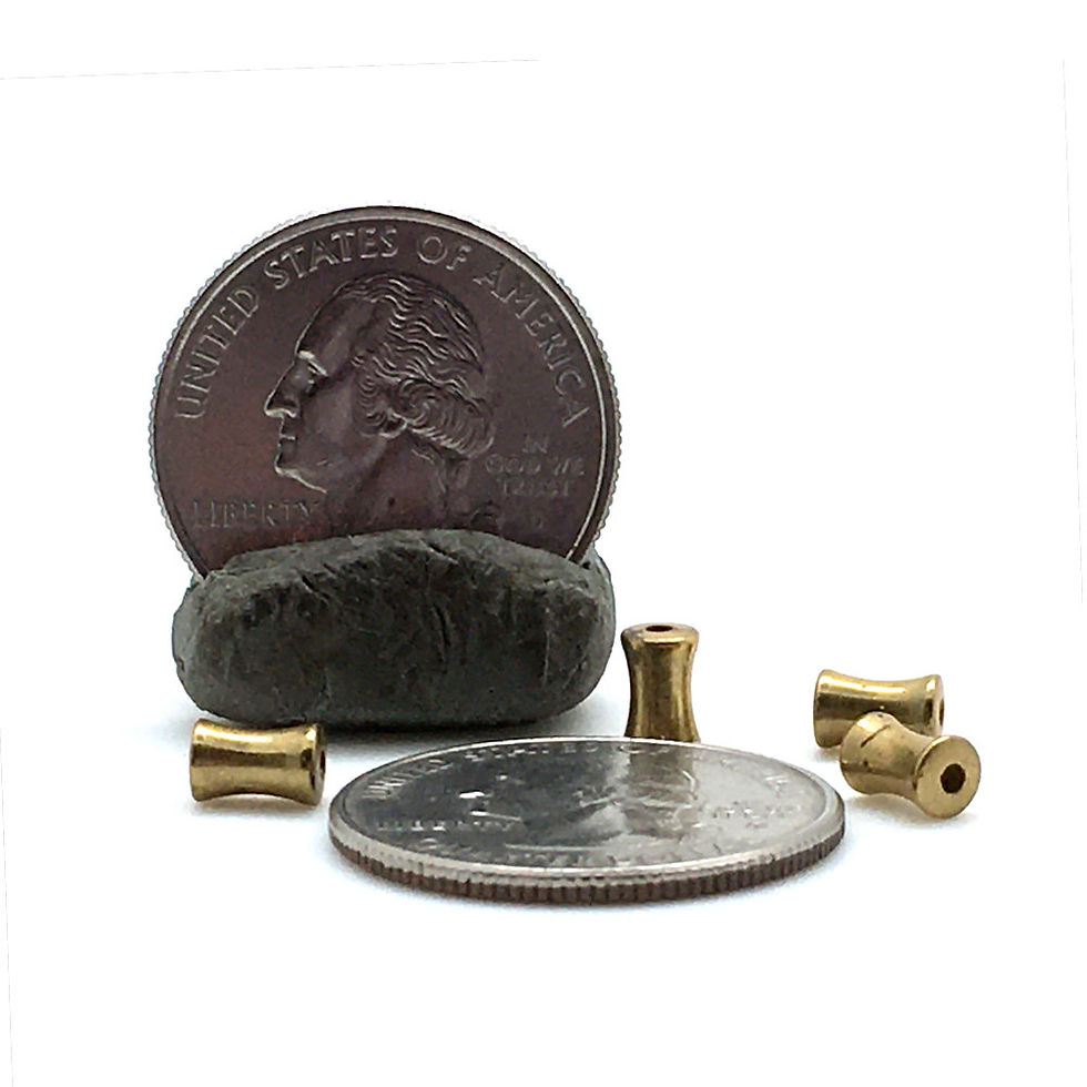 Thumbnail: Antiqued Gold-Plated Bamboo/Bowtie Tube Beads (4) • 172110MTL -0604-26 | SmokyMountainBeads.com