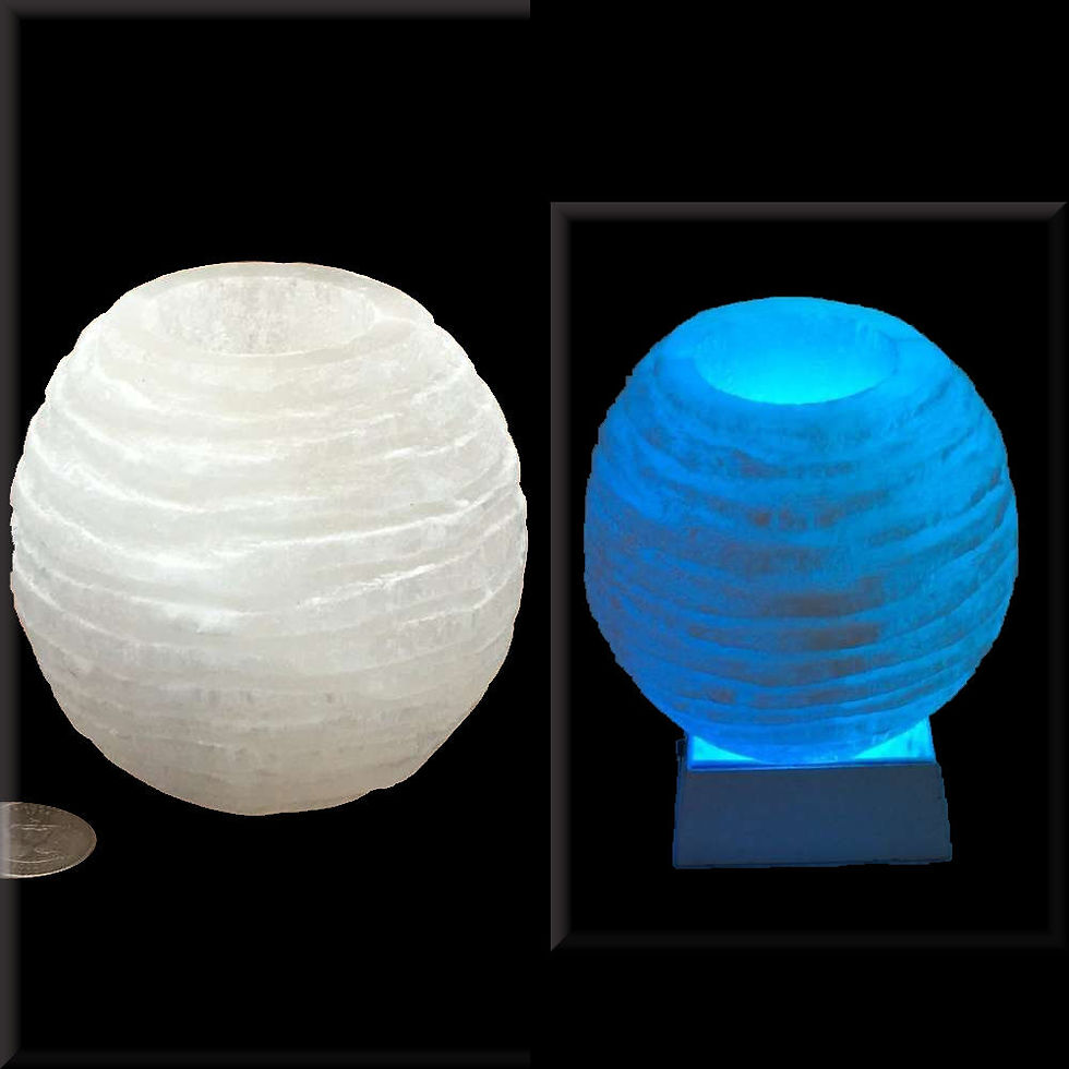 Snowball Selenite Tea-Light Candle Holder