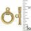 Thumbnail: 44TOG-70-1914-25 • Toggle Clasp • Round • 19x14mm • Gold-Plated | Smoky Mountain Beads