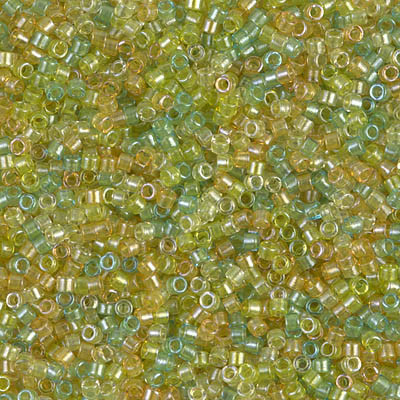DB0983 Sparkling Lined Lemon Lime Mix | smokymountainbeads