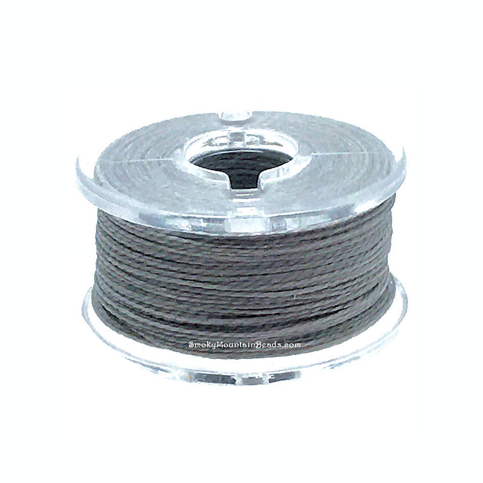 Pale Grey • Silamide Waxed Thread • Size A | SmokyMountainBeads.com