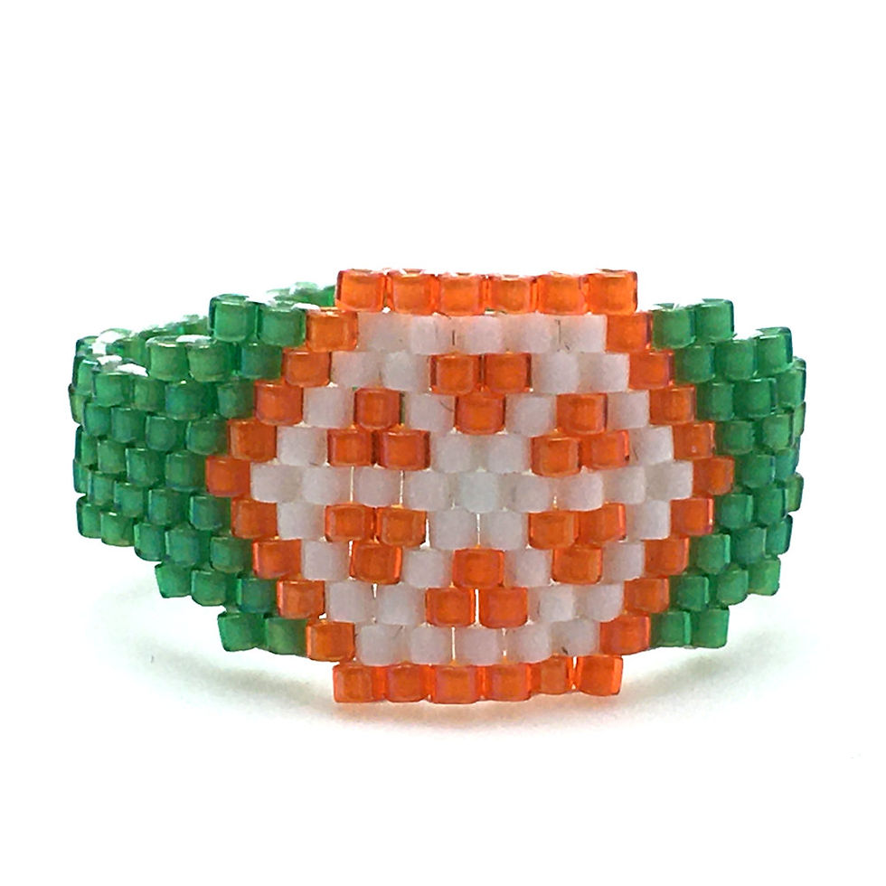 Thumbnail: Orange Slice Ring  • Hand-Stitched • Size 9 • RG01-CS-ORGSLC | SmokyMountainBeads.com