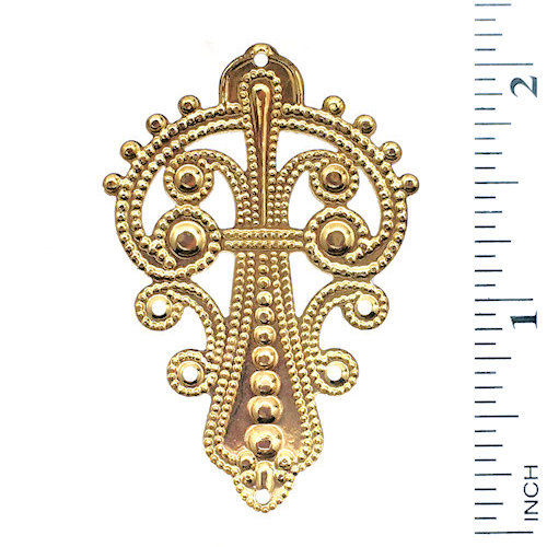 Fancy Scroll Chandelier • 51x34mm • Gold-Plated • 41-455134-25 | SmokyMountainBeads.com