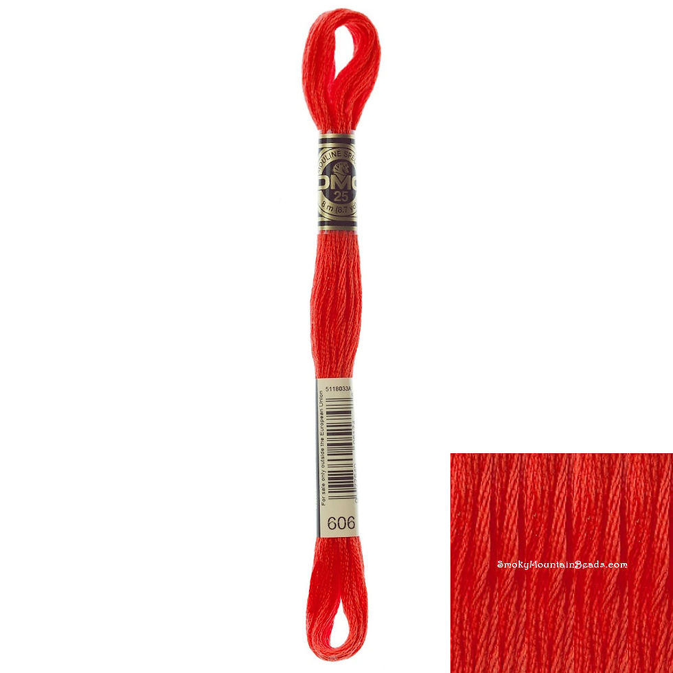 606 • Orange Red Bright Floss • DMC | SmokyMountainBeads.com