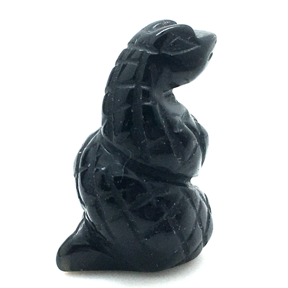 Black Obsidian Snake • 6.4 grams ~ 26x22x15mm • 87100SNK-oB-6-4 | SmokyMountainBeads.com