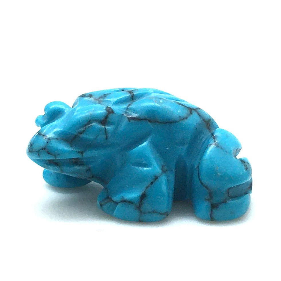 Thumbnail: Howlite Frog • 4.0 grams ~ 23x20x11mm • 87100FROG-HoW-4-0B | SmokyMountainBeads.com