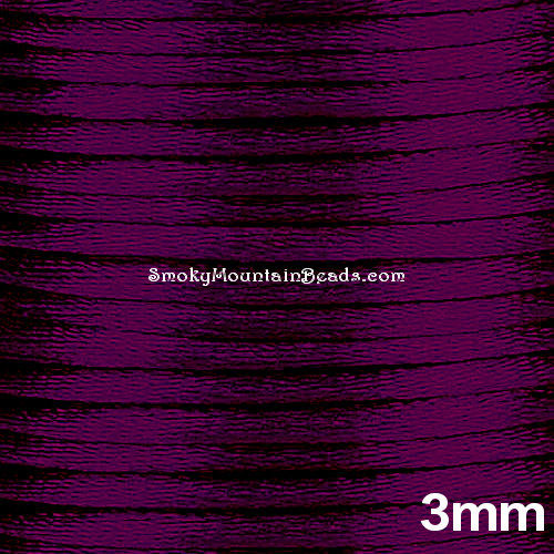 SC30-WINE • Satin Nylon Cord • Rattail • 3mm • Wine | SmokyMountainBeads.com