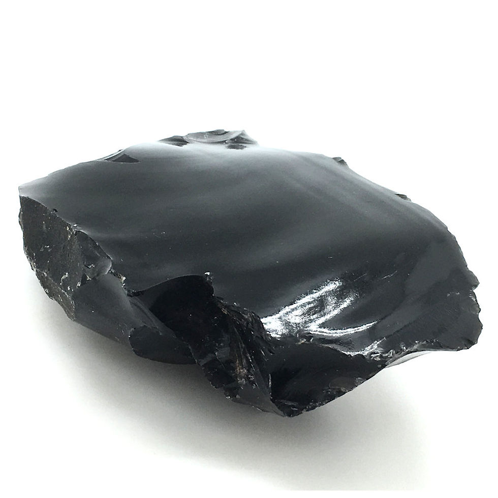 Thumbnail: Black Obsidian Rough • 652 grams (1.4 lb) ~ 147x95x43mm • 90100oBB-652-0 | SmokyMountainBeads.com