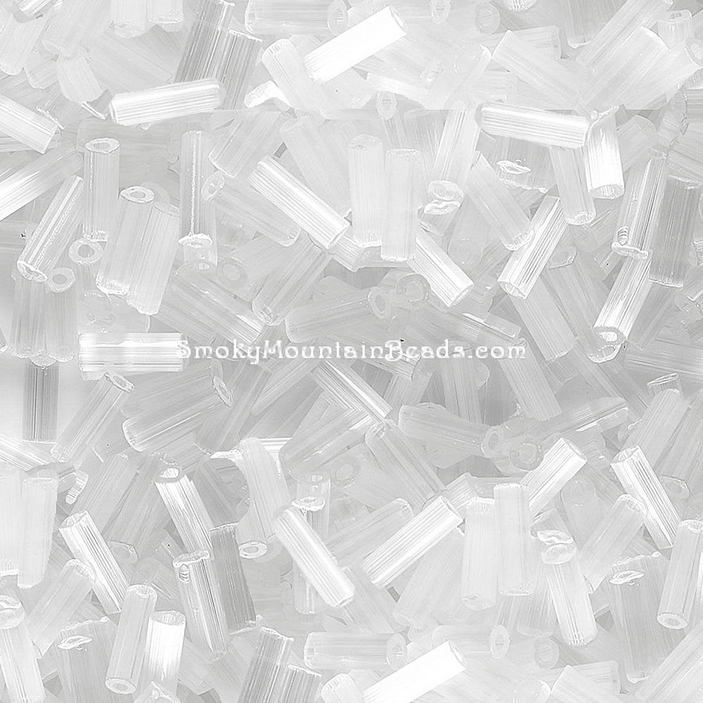 0520-BB-05051 • White Satin Bugle Beads | SmokyMountainBeads.com