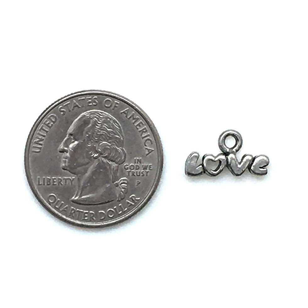 Thumbnail: Love Charm • 8x15mm • 26100MTL-0815-12 | SmokyMountainBeads.com