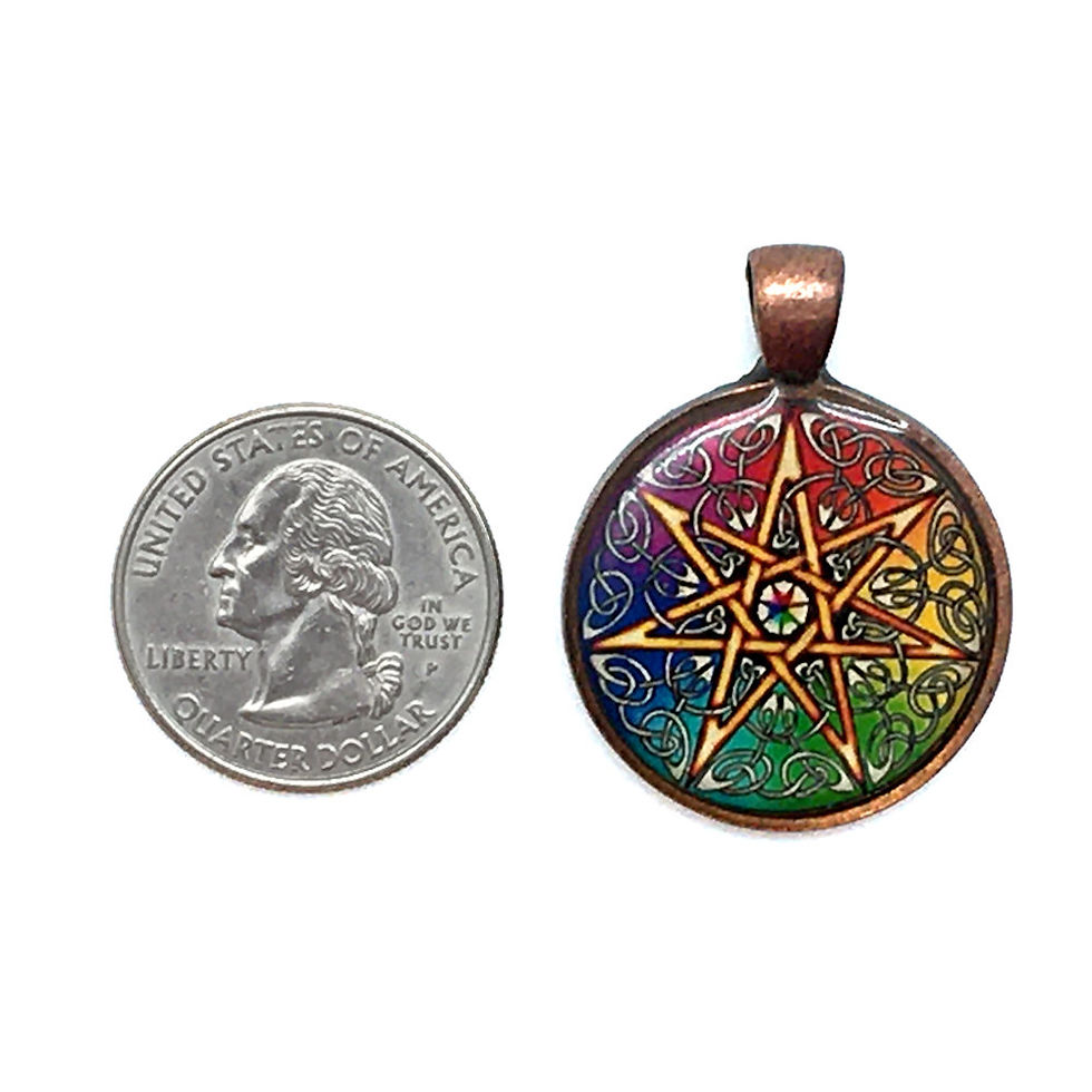 Thumbnail: 7-Point Chakra Star Pendant Resin Necklace • 26x28mm • 56100SL-3628A18-7PTSTAR | SmokyMountainBeads.com