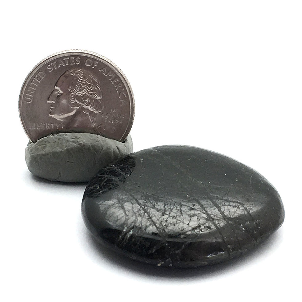 Thumbnail: Hypersthene Pocket Palm Stone • Brazil •  27.3 grams ~ 40x36x9mm