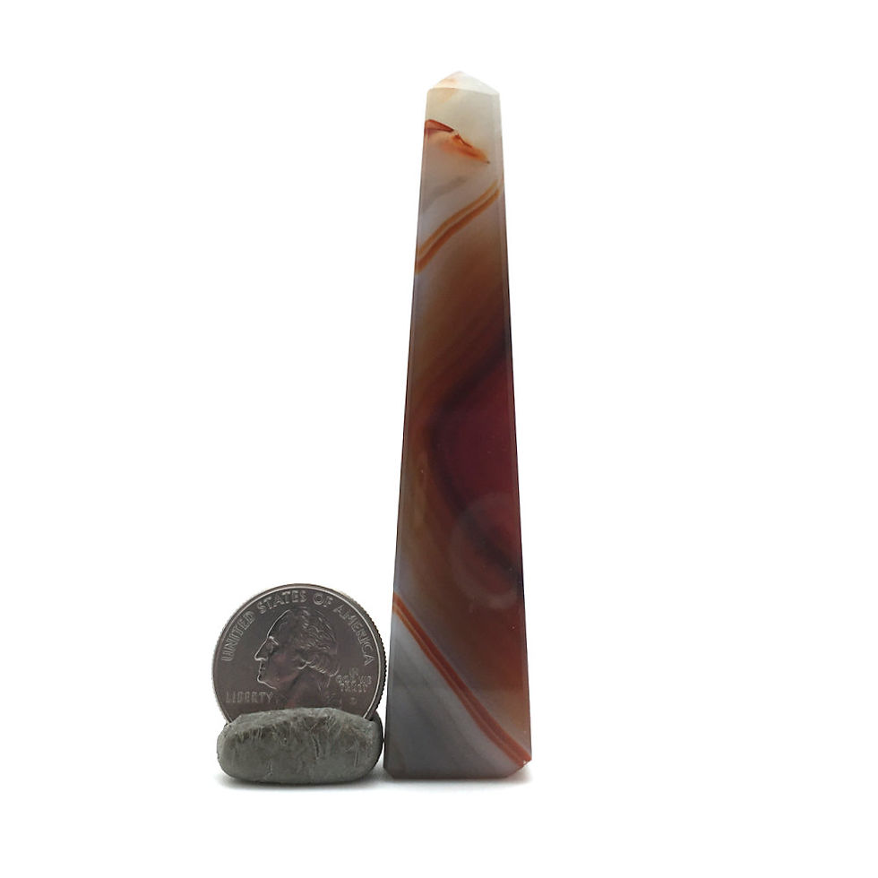 Thumbnail: Brazilian Agate Obelisk • Beveled Base • Brazil • 65.3 grams ~ 99x22x22mm