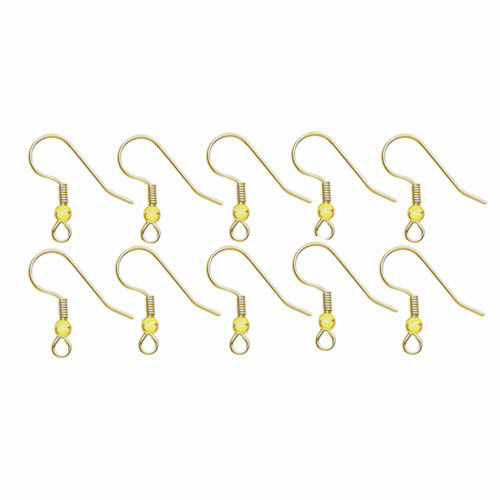 Thumbnail: 4ER-FH-1822BC-GP • Fishhook Ear Wires • Gold-Plated • 18mm 22g | SmokyMountainBeads.com