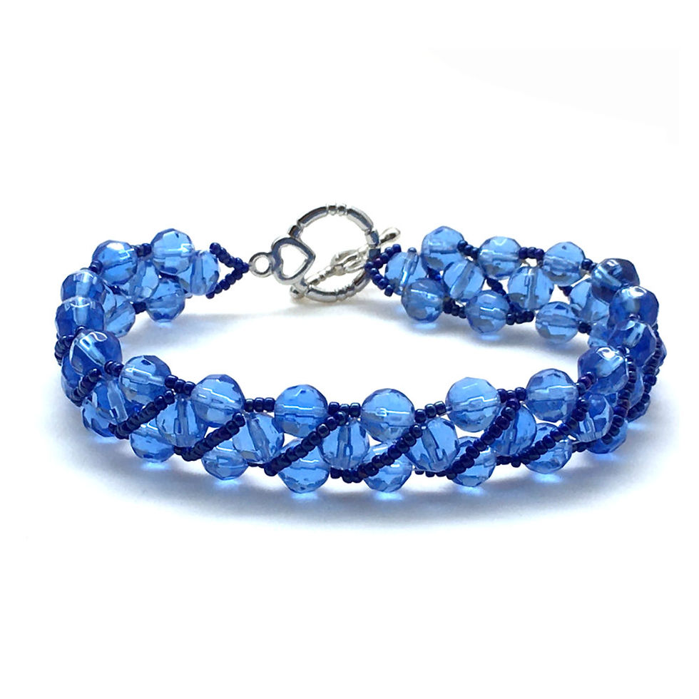 Thumbnail: Sapphire Blue Czech Reversible Bracelet  S5BR005