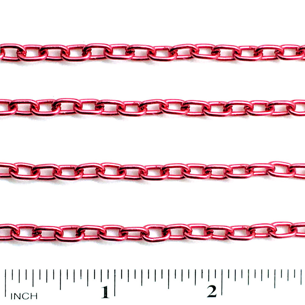 Thumbnail: Cable Chain • Oval • Red • 7x5x1.2mm • Aluminum • 36-C-7512-70RD | SmokyMountainBeads.com