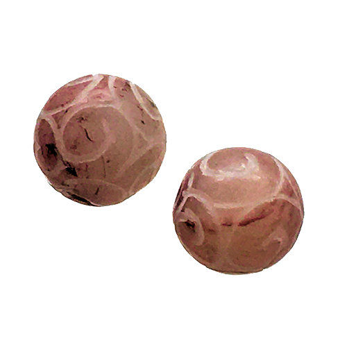 Thumbnail: 170100JD-E08RED • Jade Etched Round Beads • 8mm | SmokyMountainBeads.com