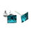 Thumbnail: Swarovski Square Earrings • Blue Zircon • ER2483-229ST8 | SmokyMountainBeads.com