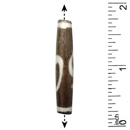 172100BONE-3707K • Bone Hairpipe Beads • Batik • 37x7-8mm | Smoky Mountain Beads