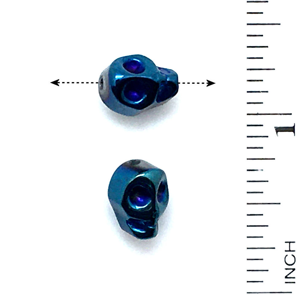 Hematite Blue/Purple Electroplated Skull Beads • 10x8mm (2) • 196100HMT-E1008-BLPP | smokymountainbeads.com