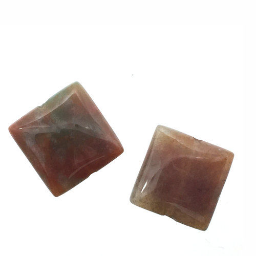 Thumbnail: Fancy Jasper Puffy Square Beads • 14x14x6mm • 183100FJ-P1414e | SmokyMountainBeads.com