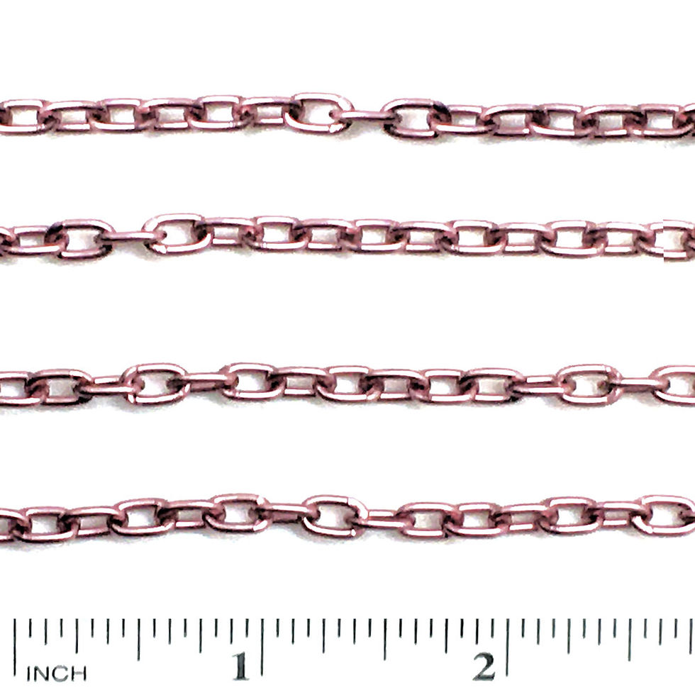 Thumbnail: Cable Chain • Oval • Dusty Rose • 7x5x1.2mm • Aluminum • 36-C-7512-70DR | SmokyMountainBeads.com
