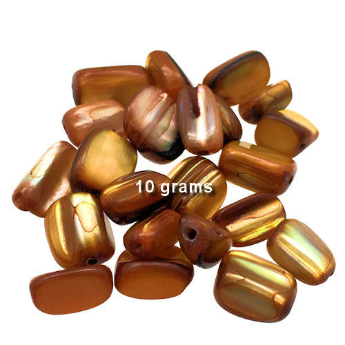 Thumbnail: 164100MoP-0812DORG • Mother-of-Pearl Nugget Beads • 8x5-12x10mm  | SmokyMountainBeads.com