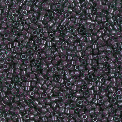 DB0279 Cranberry-Lined Emerald Luster Delica 11/0 | SmokyMountainBeads.com