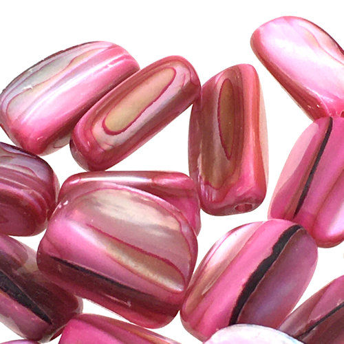 164100MoP-1307PNK • Mother-of-Pearl Nugget Beads • 13x7mm | SmokyMountainBeads.com