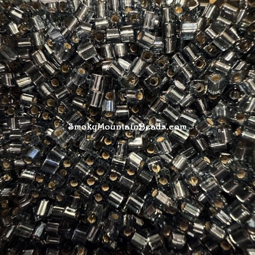 SB3-21 Silver-Lined Dark Grey 3mm Cubes | smokymountainbeads.com