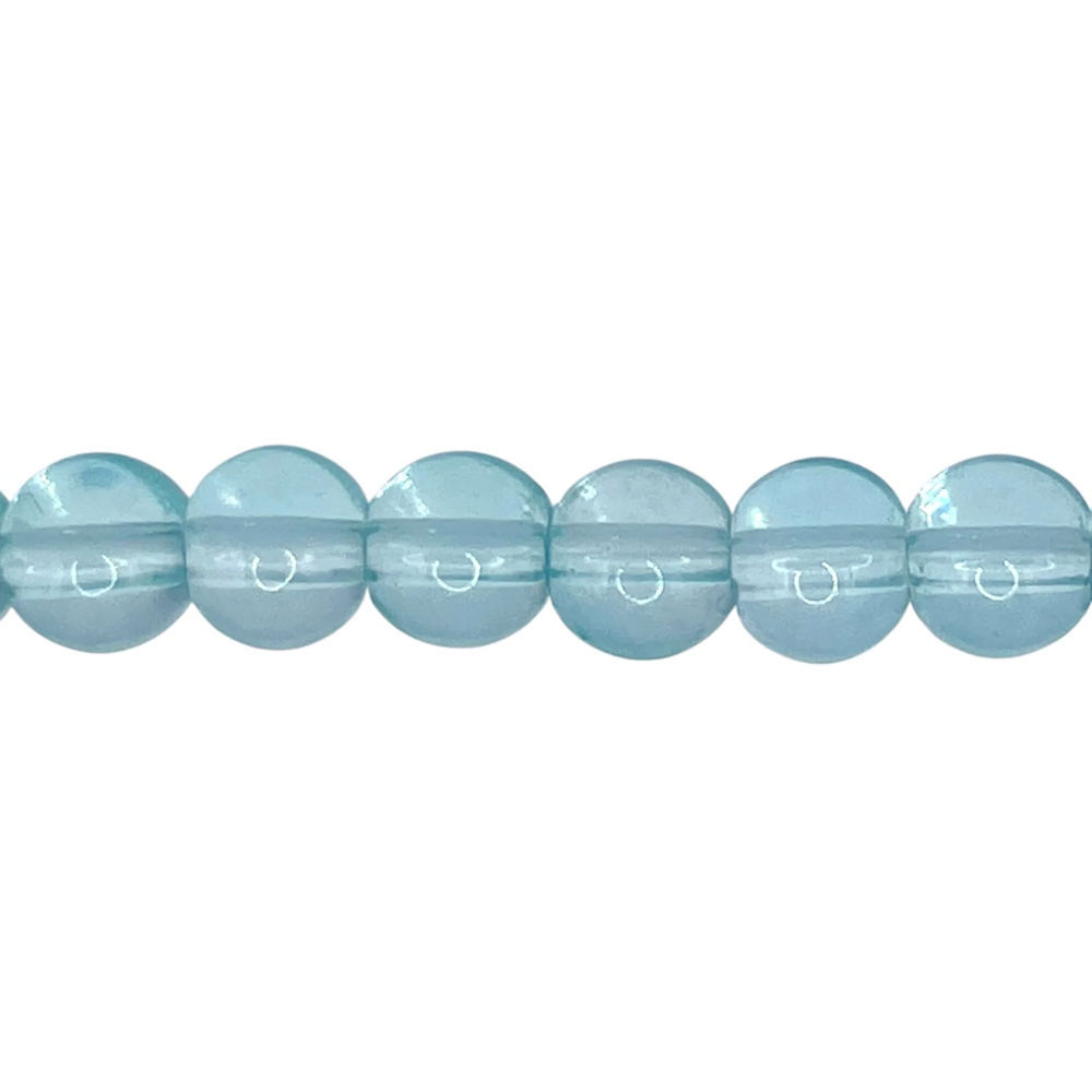 170-06-TP-AQMLT • Light Aquamarine Thunder Polish Beads • 6mm • 7-inch Strand | Smoky Mountain Beads