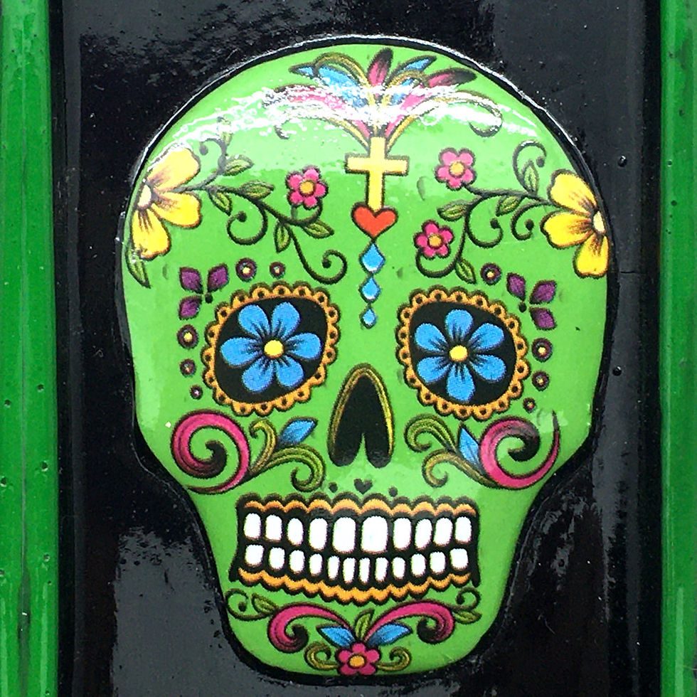 Día de Muertos Incense Holder • 10.25" • Green | SmokyMountainBeads.com