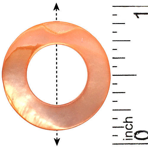 170100MoP-4BF-F2002ORG • Mother-of-Pearl Flat Round Bead Frame • 20x2mm | SmokyMountainBeads.com